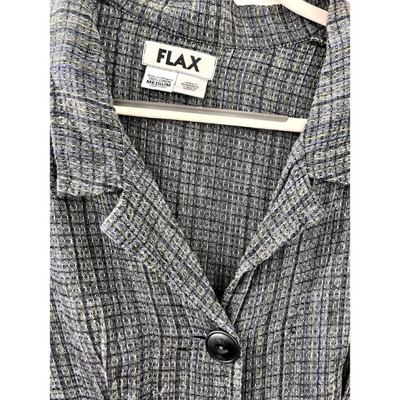 FLAX‎ Multicolor Linen Blazer Top Size Medium - Picture 2 of 4